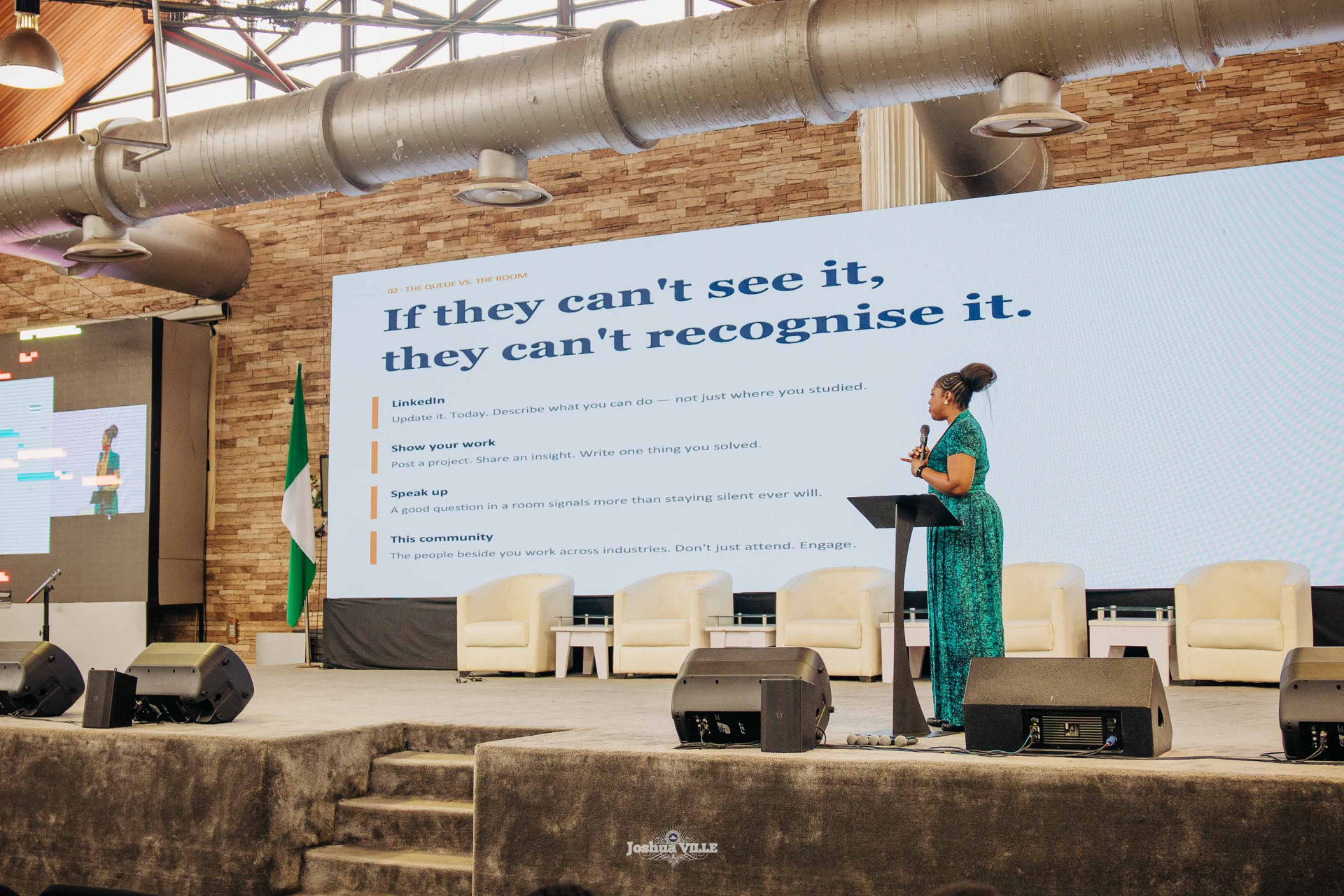Speaker addressing professionals at the F5 Career Summit